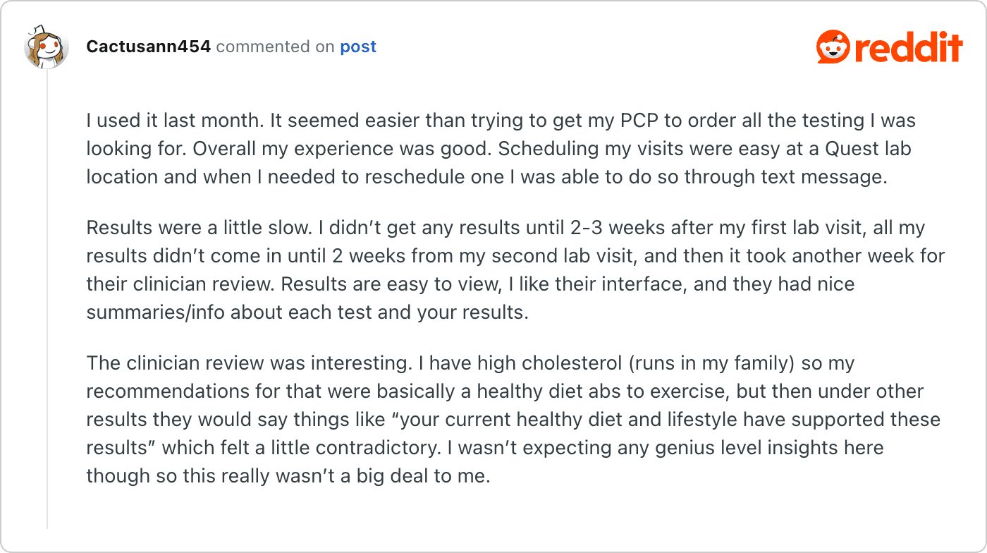 Post on Reddit