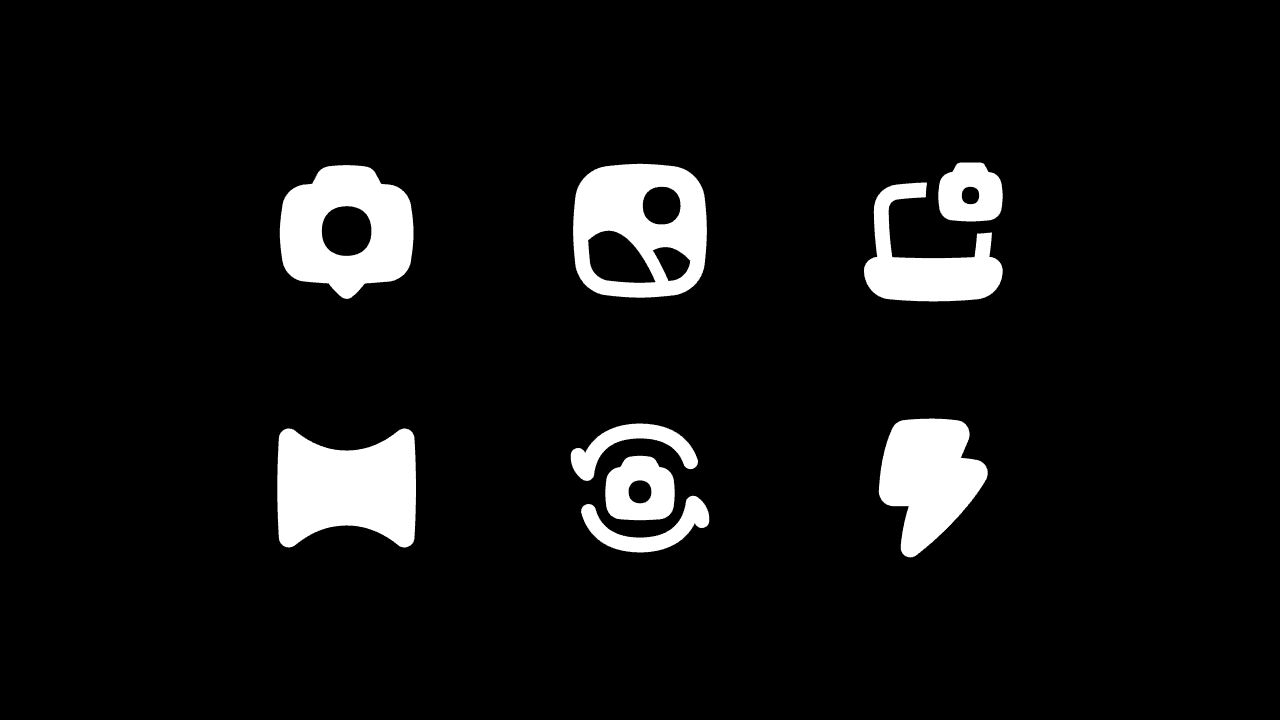 Flex Solid Photo and Video Icon Set