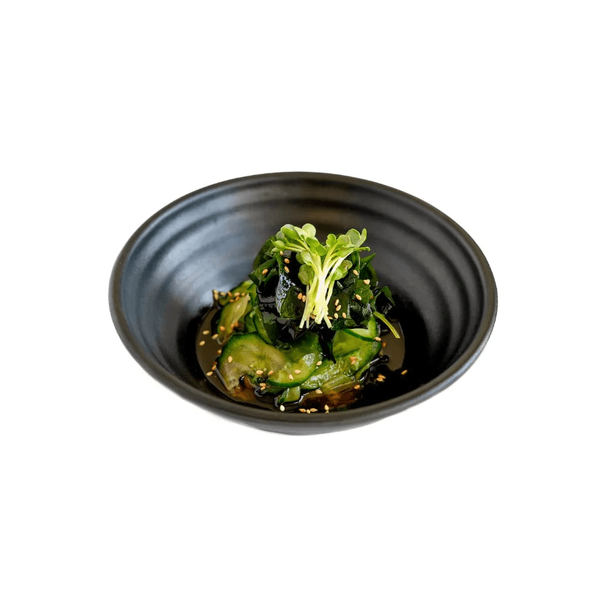 WAKAME KYURI with FRESH CUCUMBER, WAKAME, SESAME SEEDS, PONZU /GF, DF, P (VEGAN BY REQUEST)