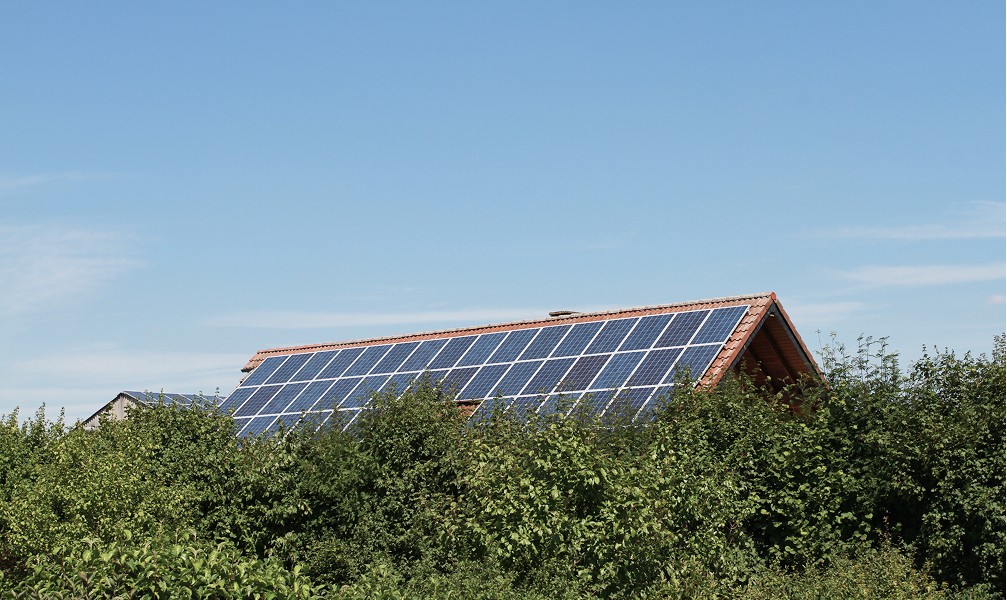 solar panel on roof