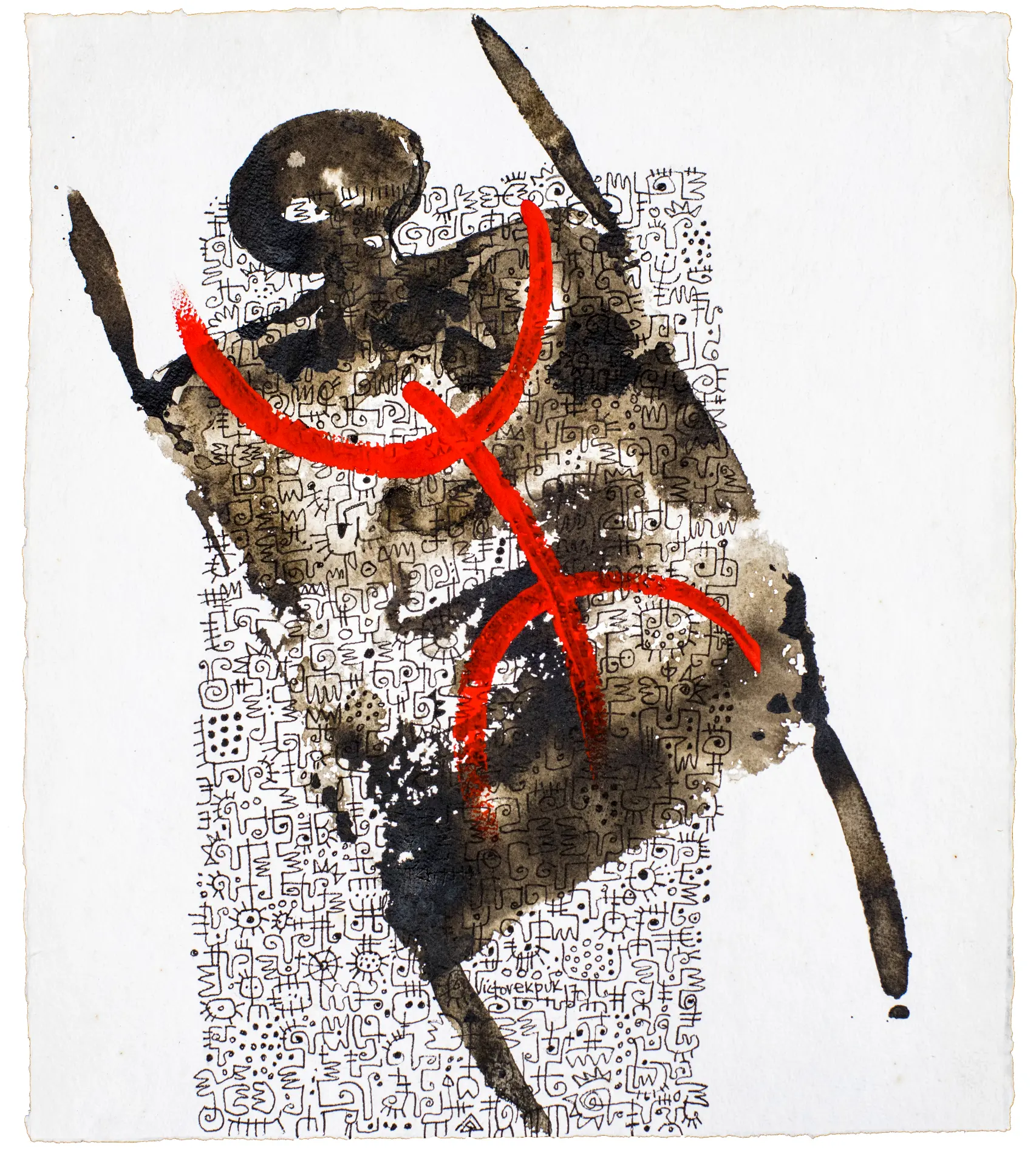 We Are Still Here 2, c. 2017.
Ink on paper
Dimension:12 x 15 inches