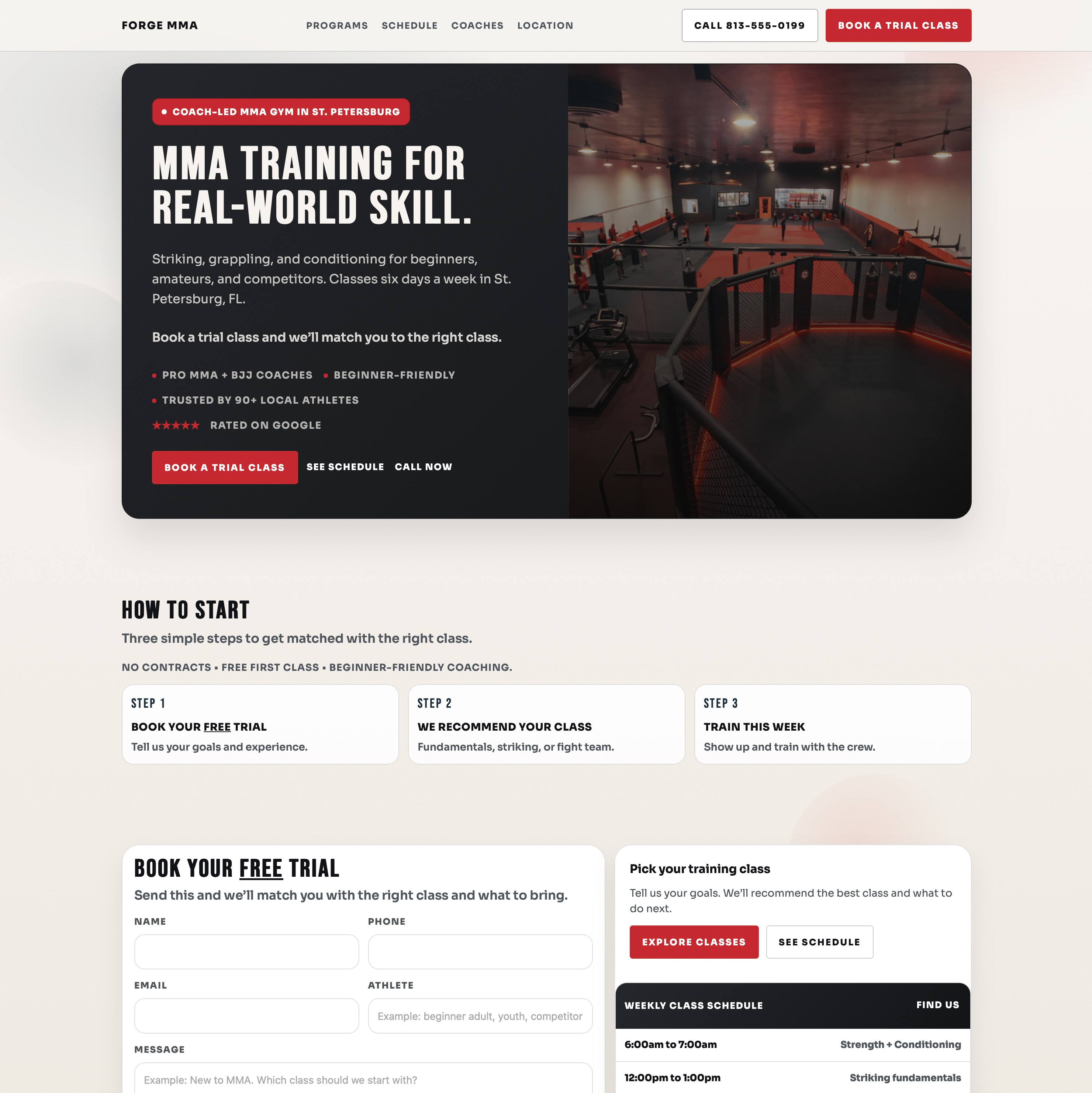Forge MMA Website Preview