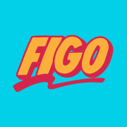 Logo of "FIGO" in bold, playful lettering on a bright blue background.