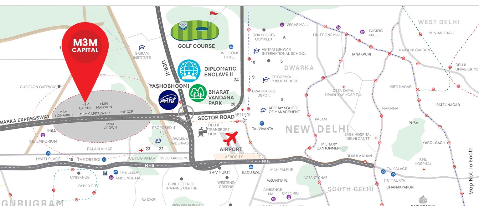 M3M Capital Location Map