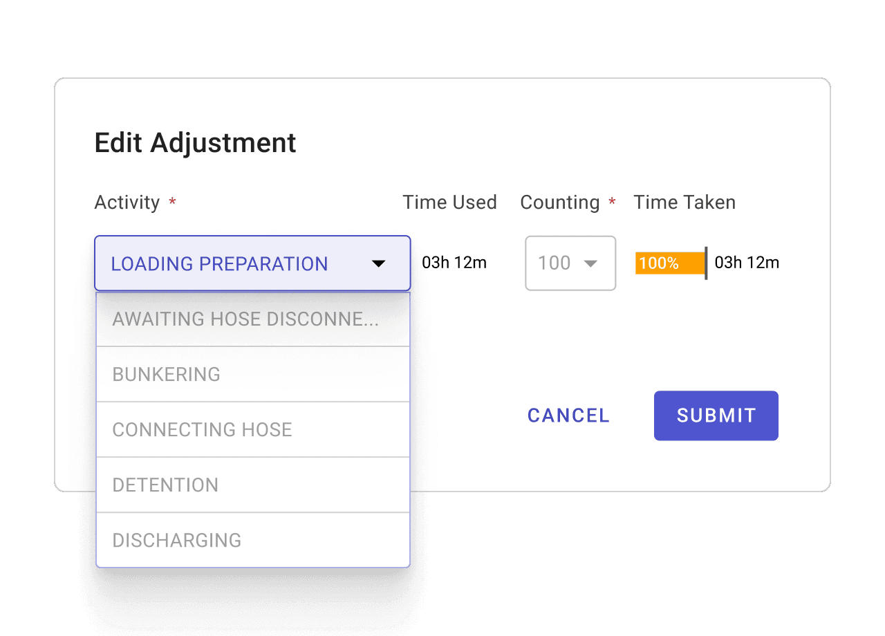 A user interface displaying a web adjustment tool with options for settings and a submit button.
