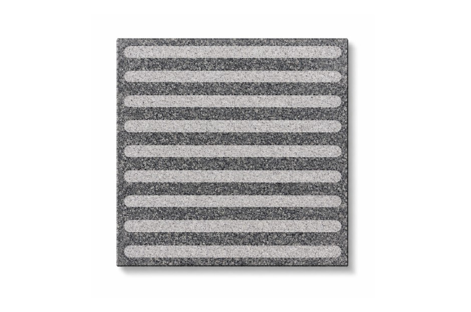 Zabarro stone tile with horizontal linear stripe pattern in textured grey surface for outdoor flooring