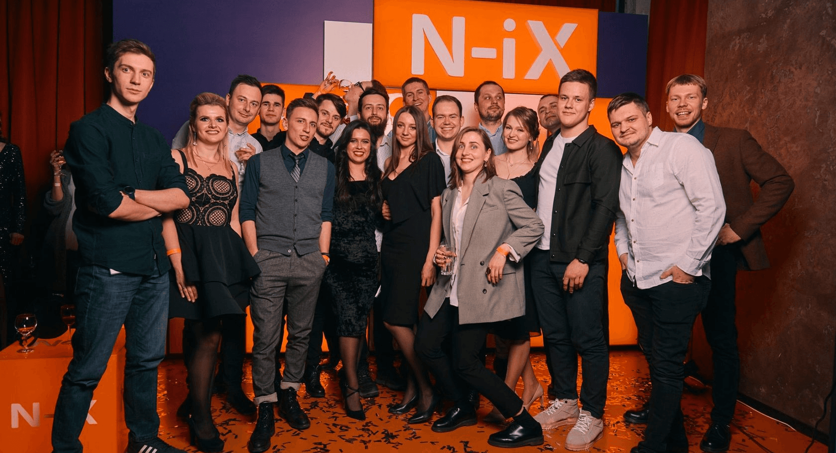 Photo with Lviv based team, after one more successful demo. N-iX Winter party 2020.