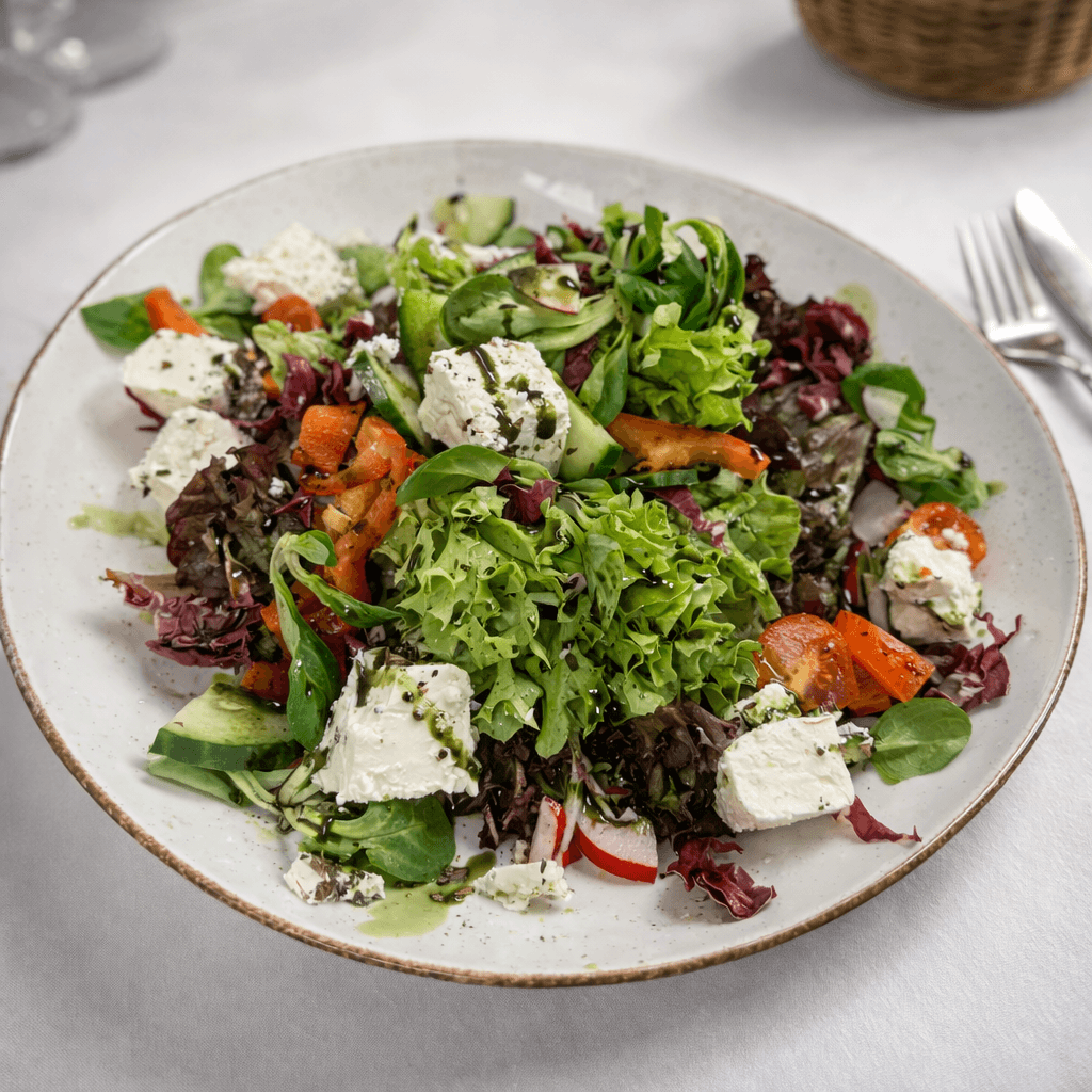 food served on a white plate