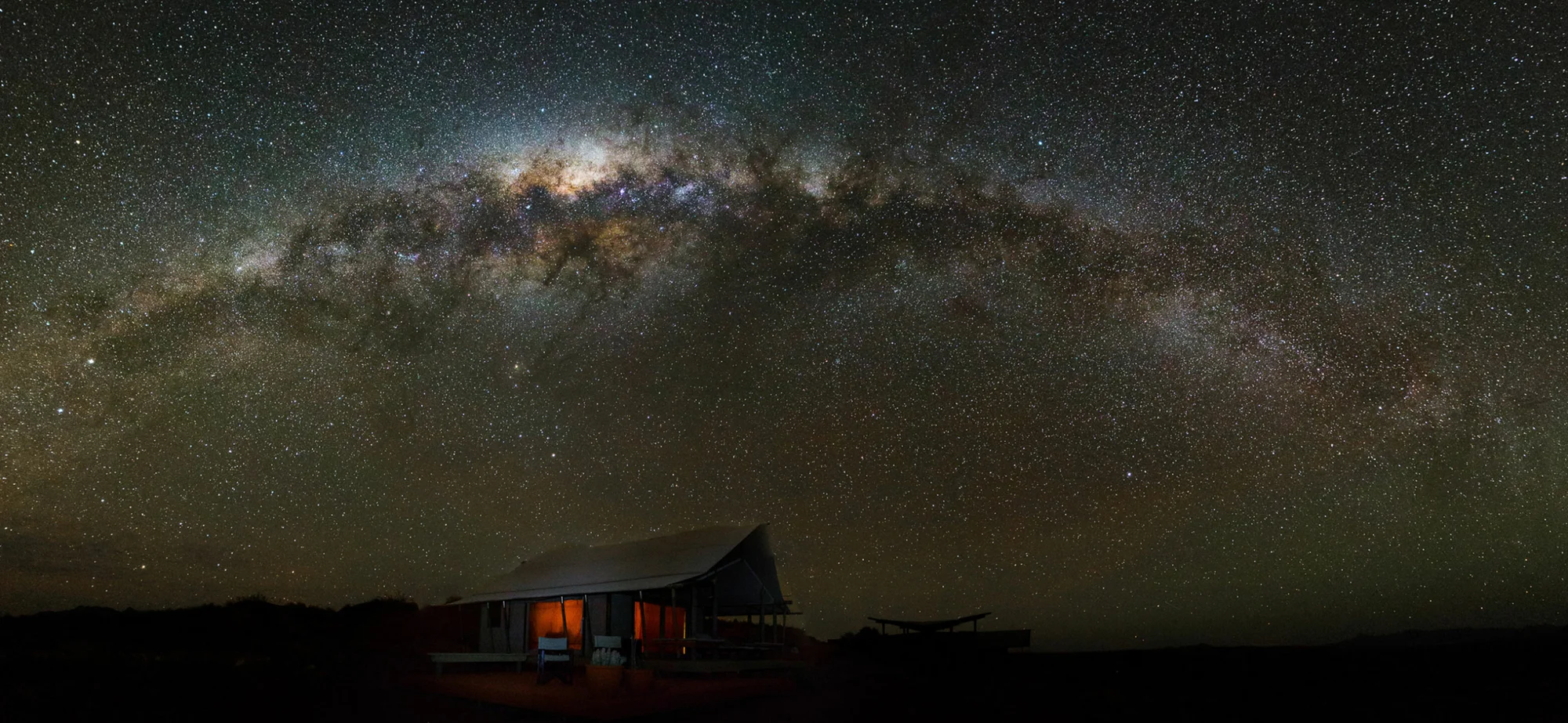 The Milky Way above a Wolwedans camp in the NamibRand desert.