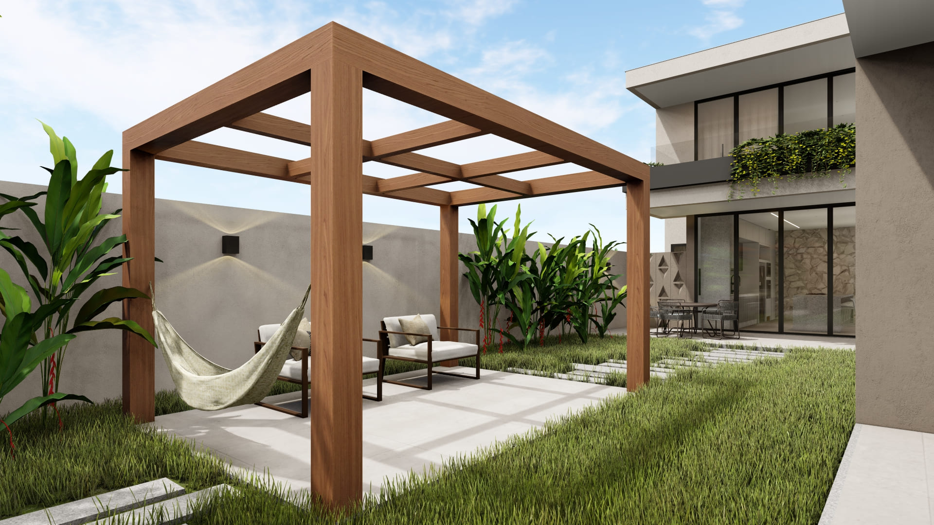 Projeto arquitetônico residencial da Meraki Arquitetura, com design inteligente, estética contemporânea e integração com o entorno.