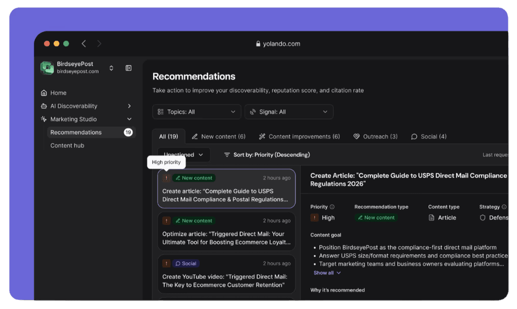 Yolando's New and Improved Recommendations