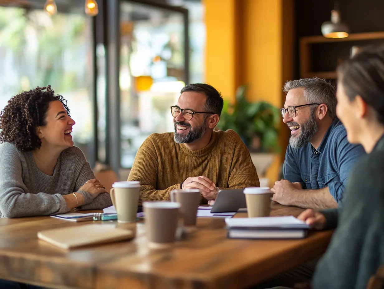 four people at table in coffeeshop bradenton, FL