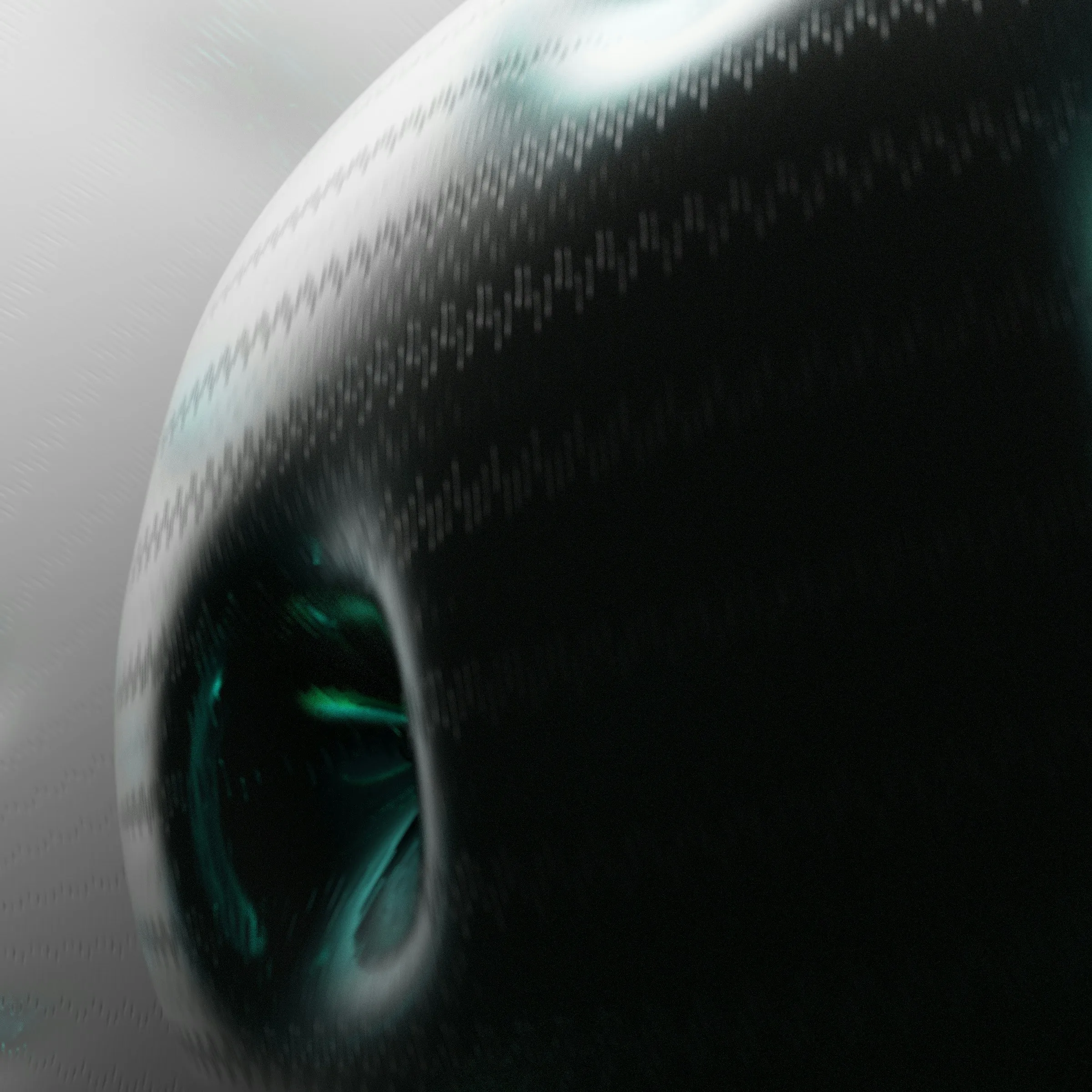 a close up of a black and white object