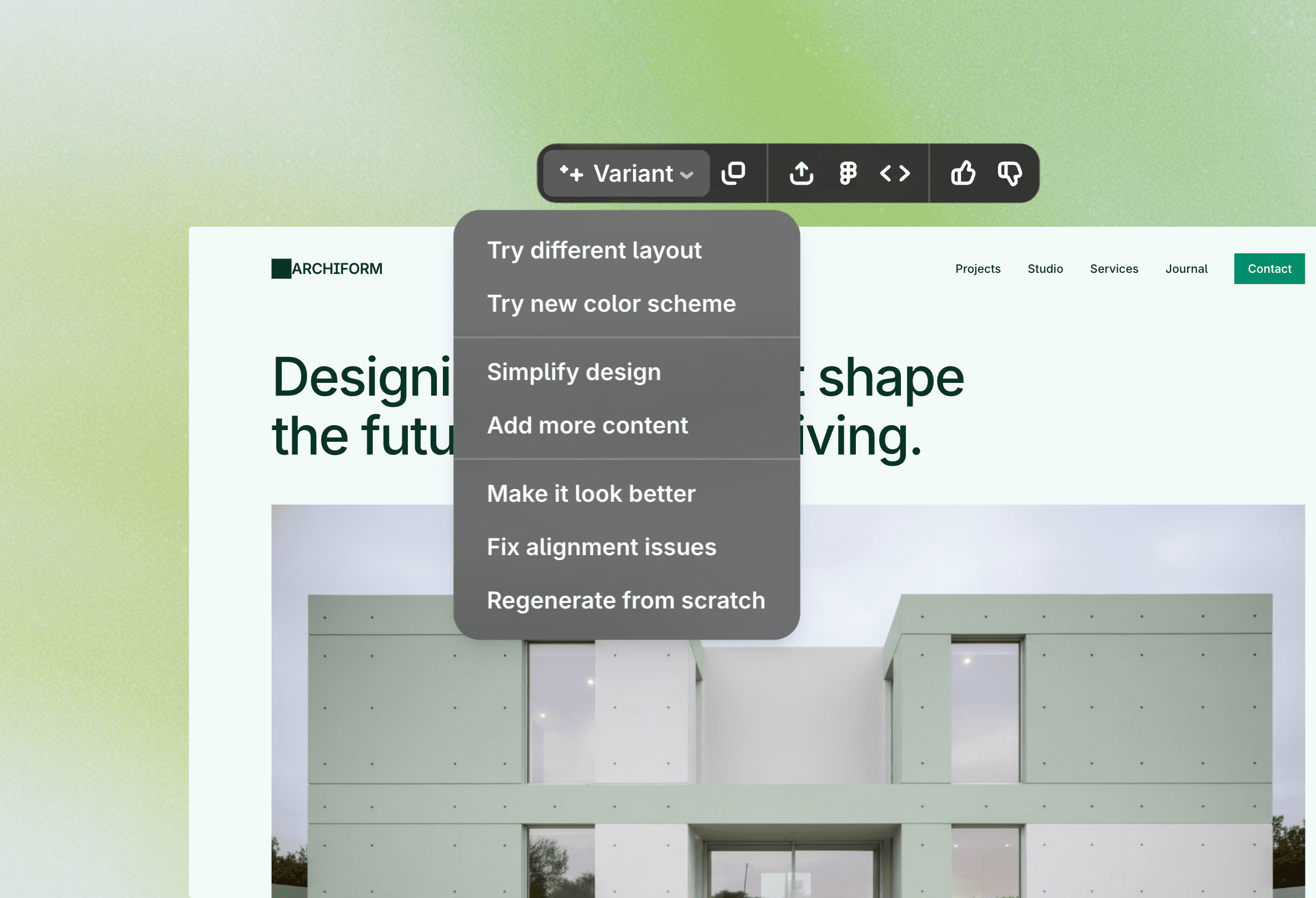 Quick actions features of banani