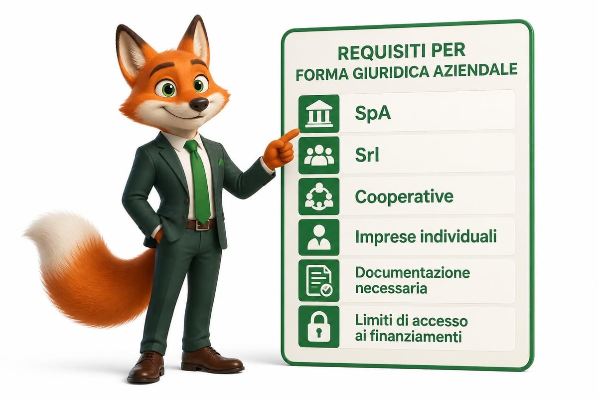 Requisiti forma giuridica finanziamenti
