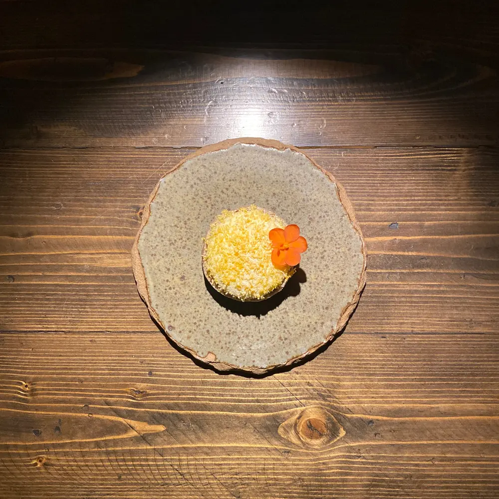 Toasted Rice Bread, Brown Butter, Salted Egg, Yellow Chili
