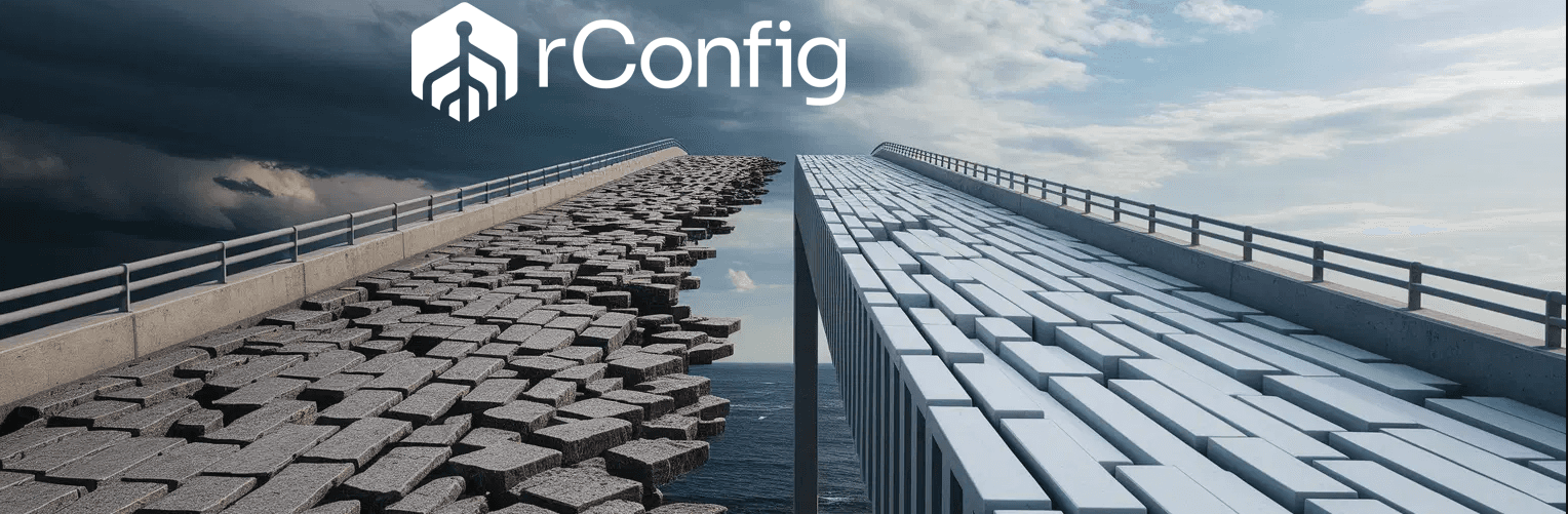 Concrete bridge featuring the word "config" prominently displayed on its surface.