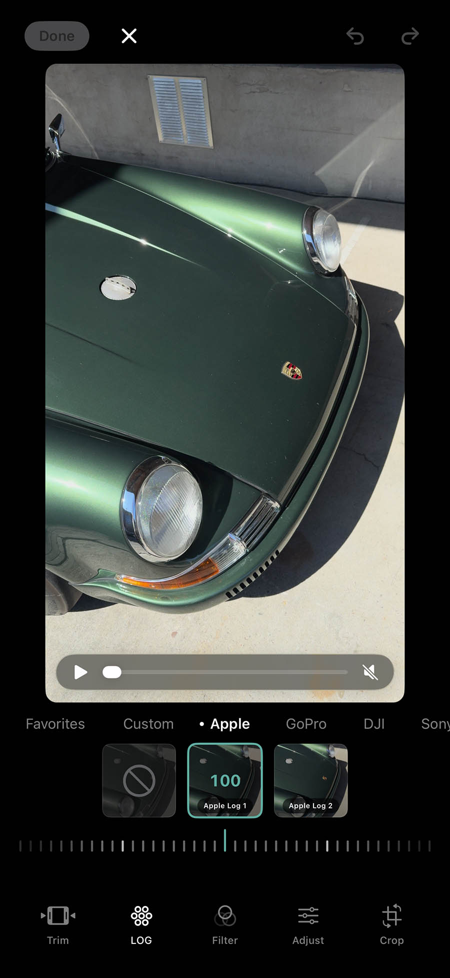 Log to Rec709 Conversion LUT application inside Tonelab app