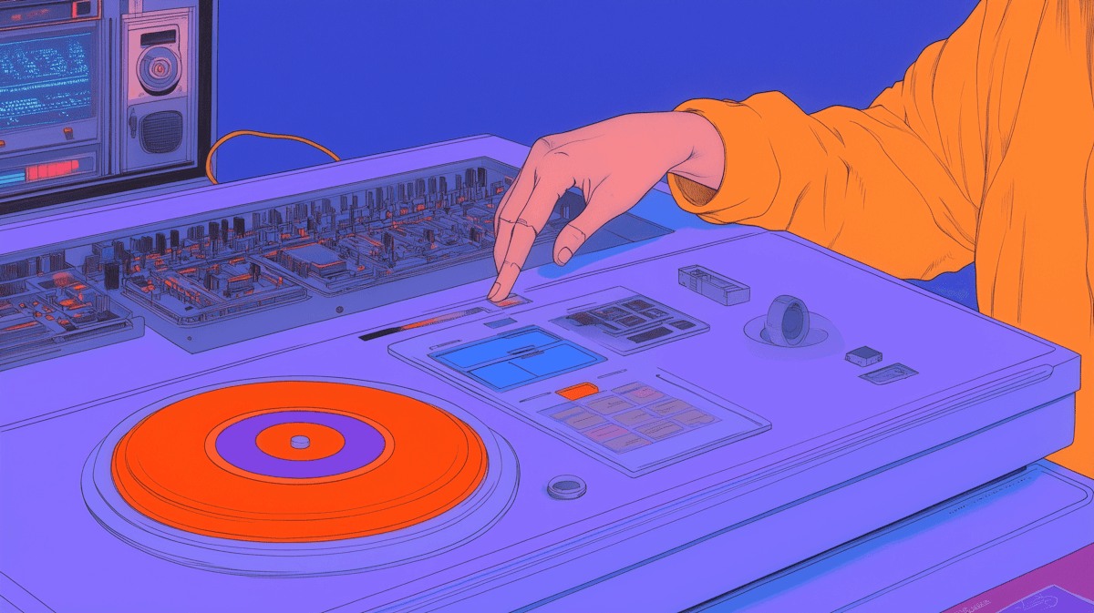 Platine de pilotage avec une main