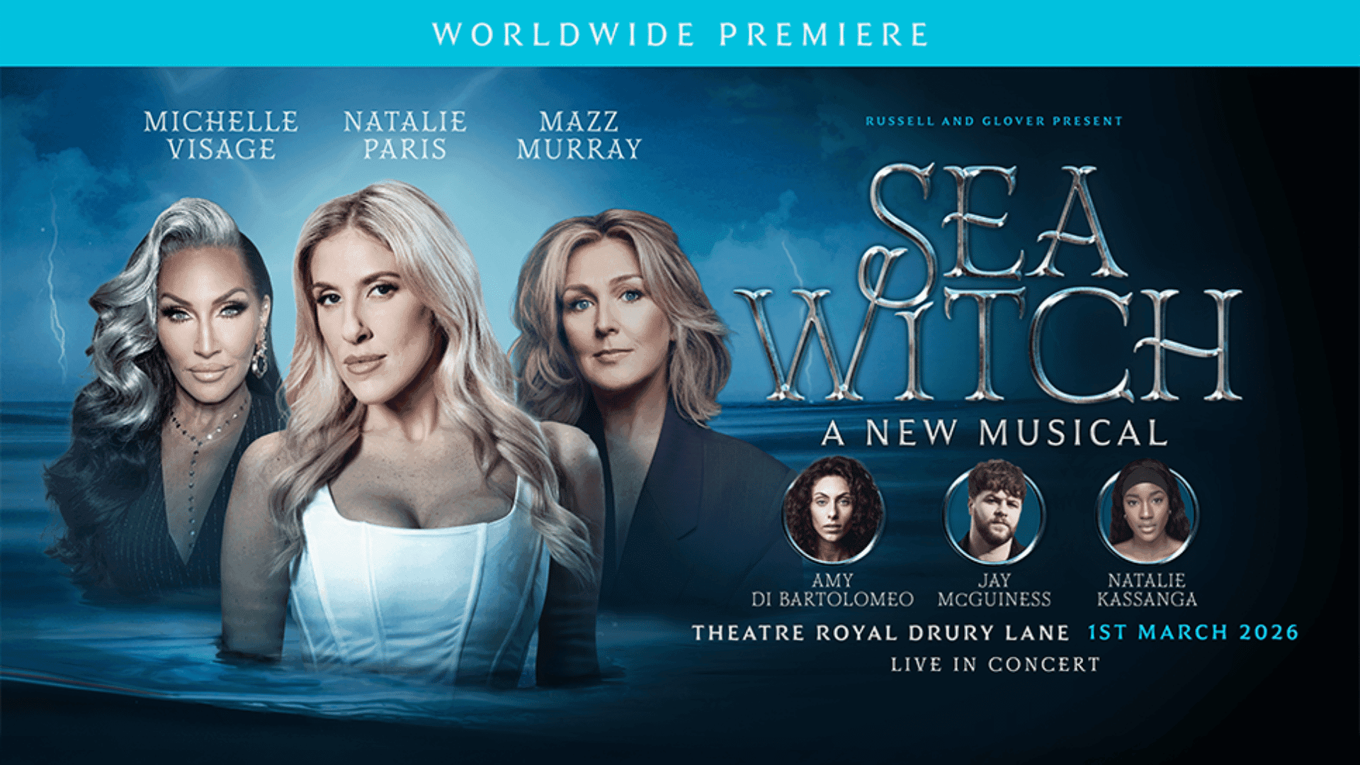 Book Sea Witch tickets at Theatre Royal Drury Lane. World premiere concert starring Michelle Visage, Natalie Paris and Mazz Murray