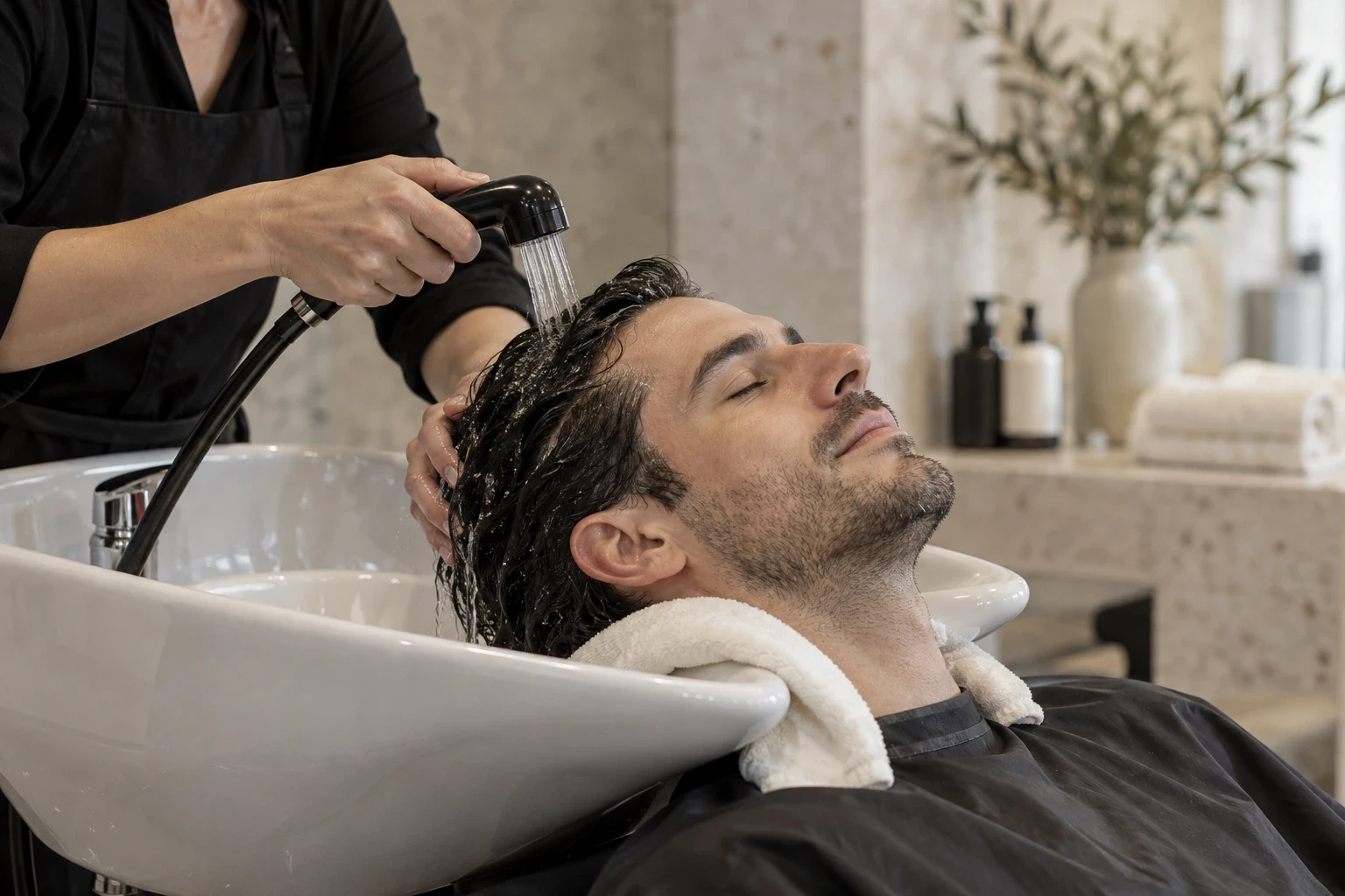 Relaxing hair wash and scalp ritual