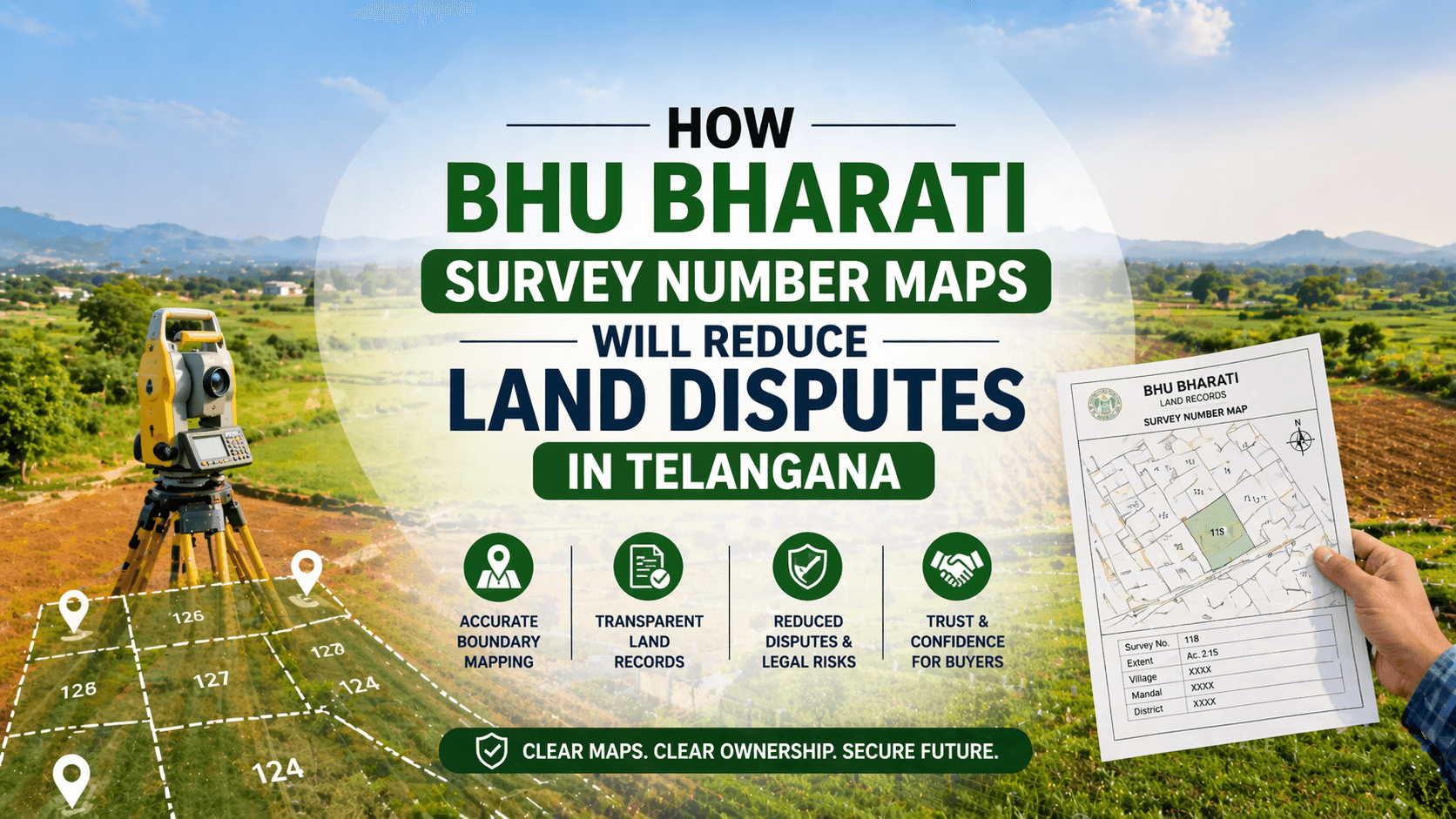 Bhu Bharati Survey Map: Reduce Land Disputes in Telangana - blog cover by Charan Group