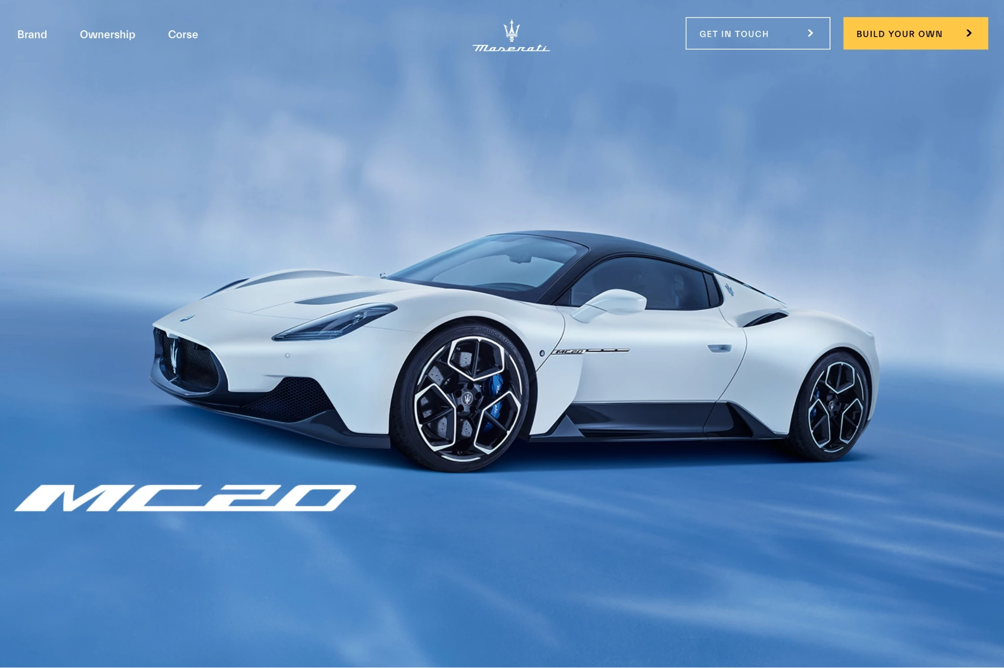 Maserati MC20 vehicle dashboard UI design by Dorian Design Studio