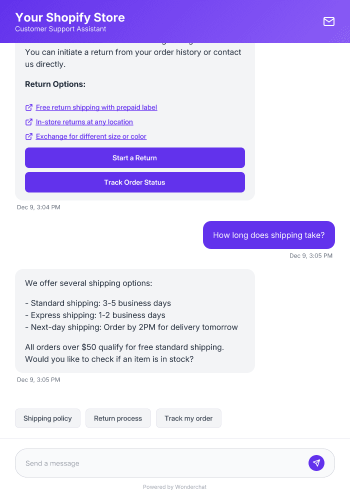 Shopify AI Agent Template for 24/7 Customer Support