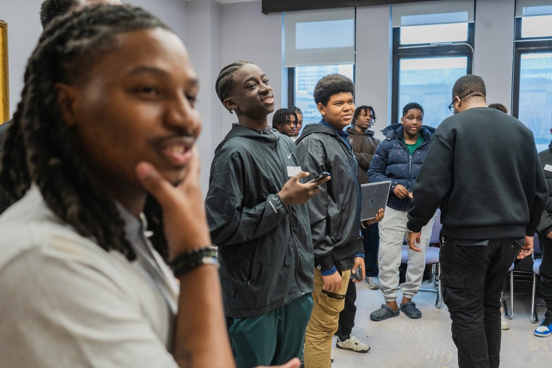 A group takes part in an active workshop as part of an event for young people