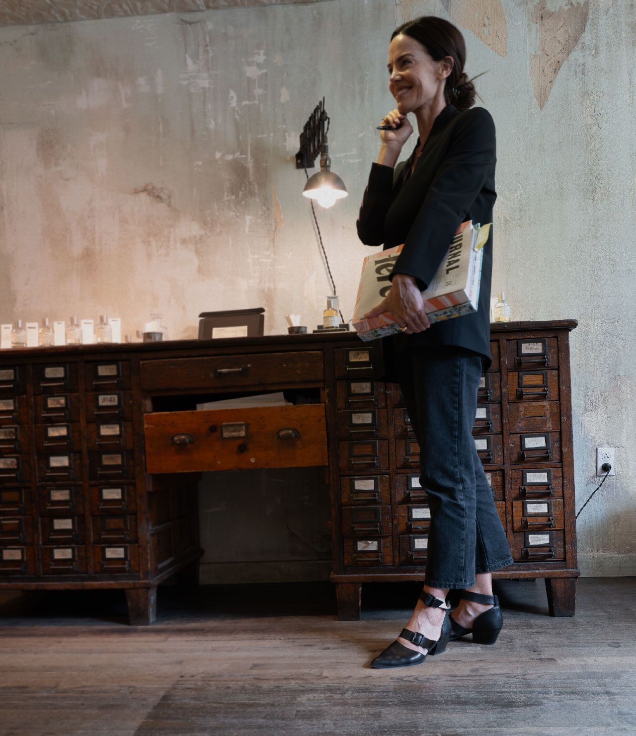 Portrait of a woman in the studio