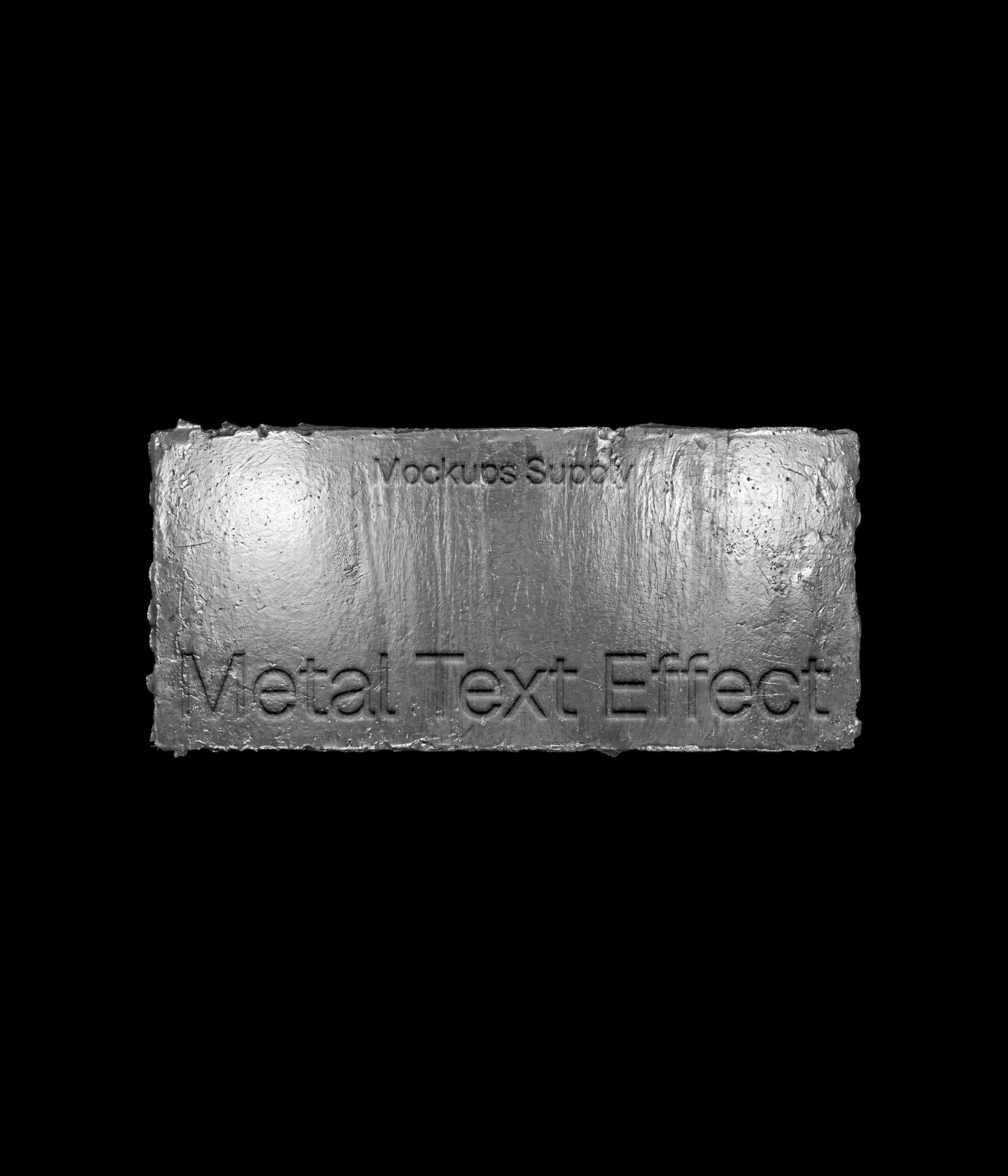 Raw metal text effect mockup