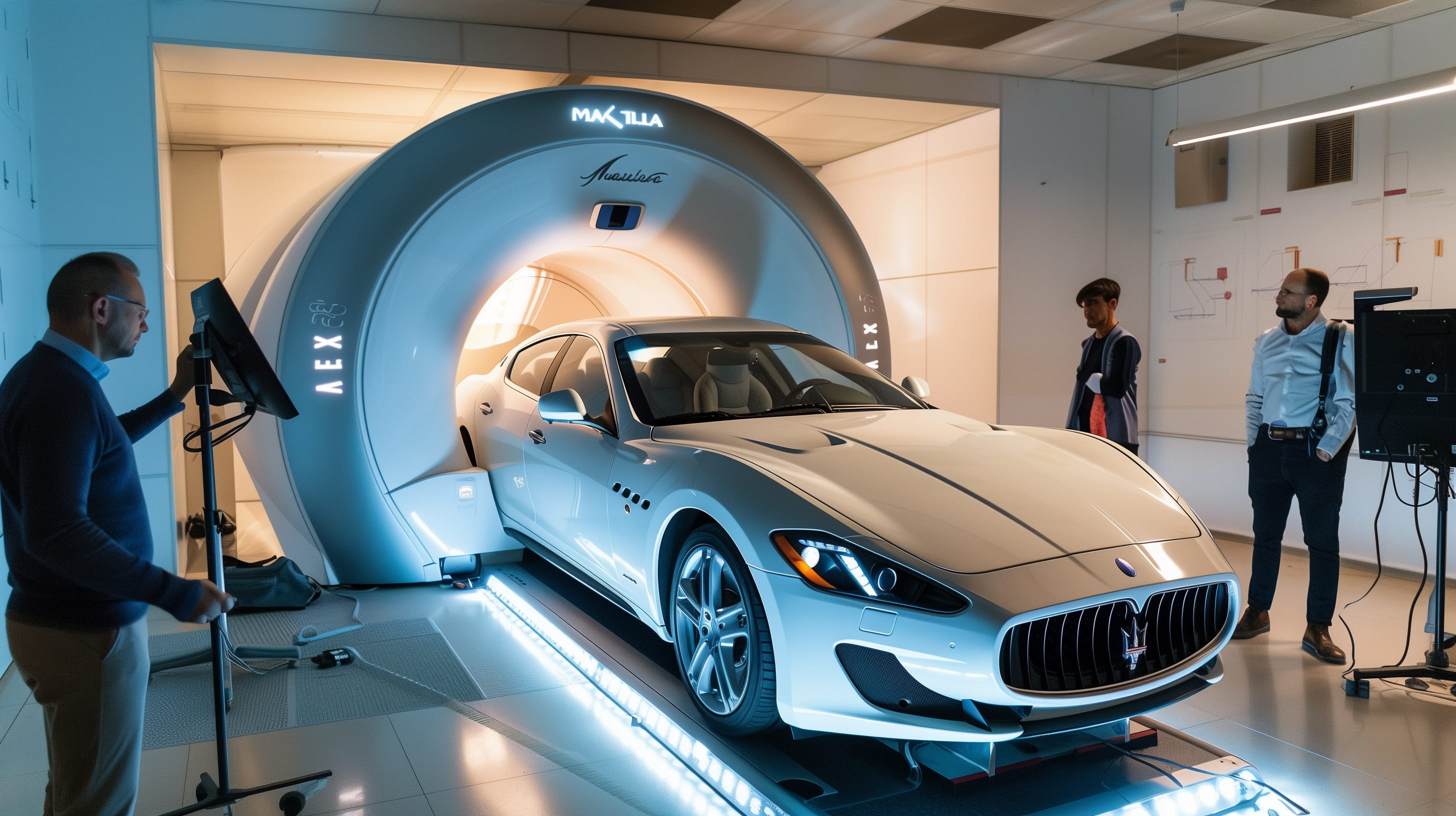 Immersive installation visuals for Maserati by RenaiXance, created with 3D rendering and generative design.