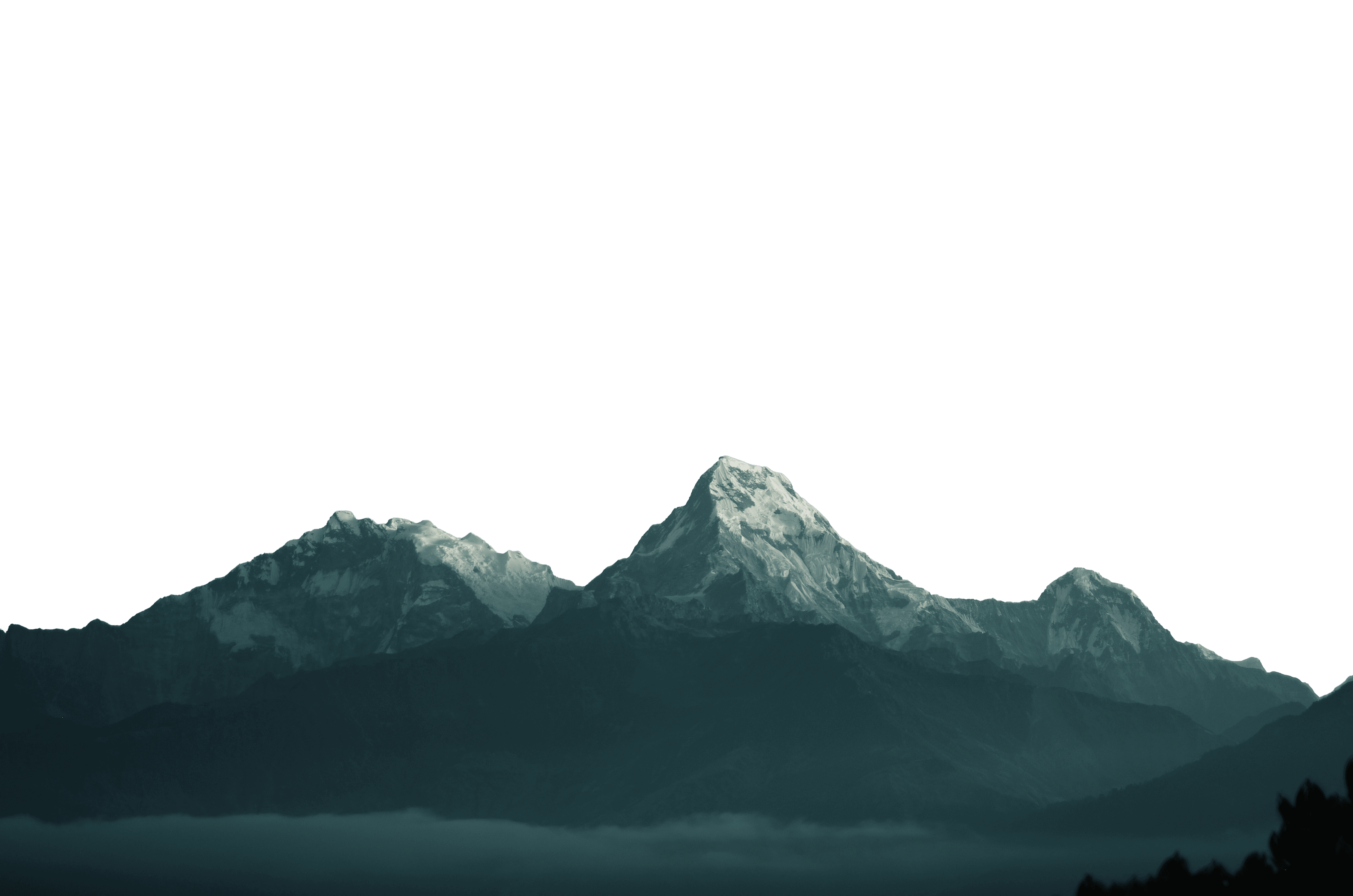A mountain range with snowy peaks