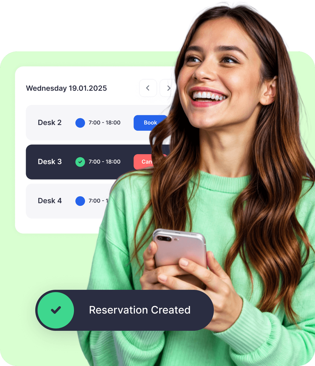 Person booking desk through Dibsido