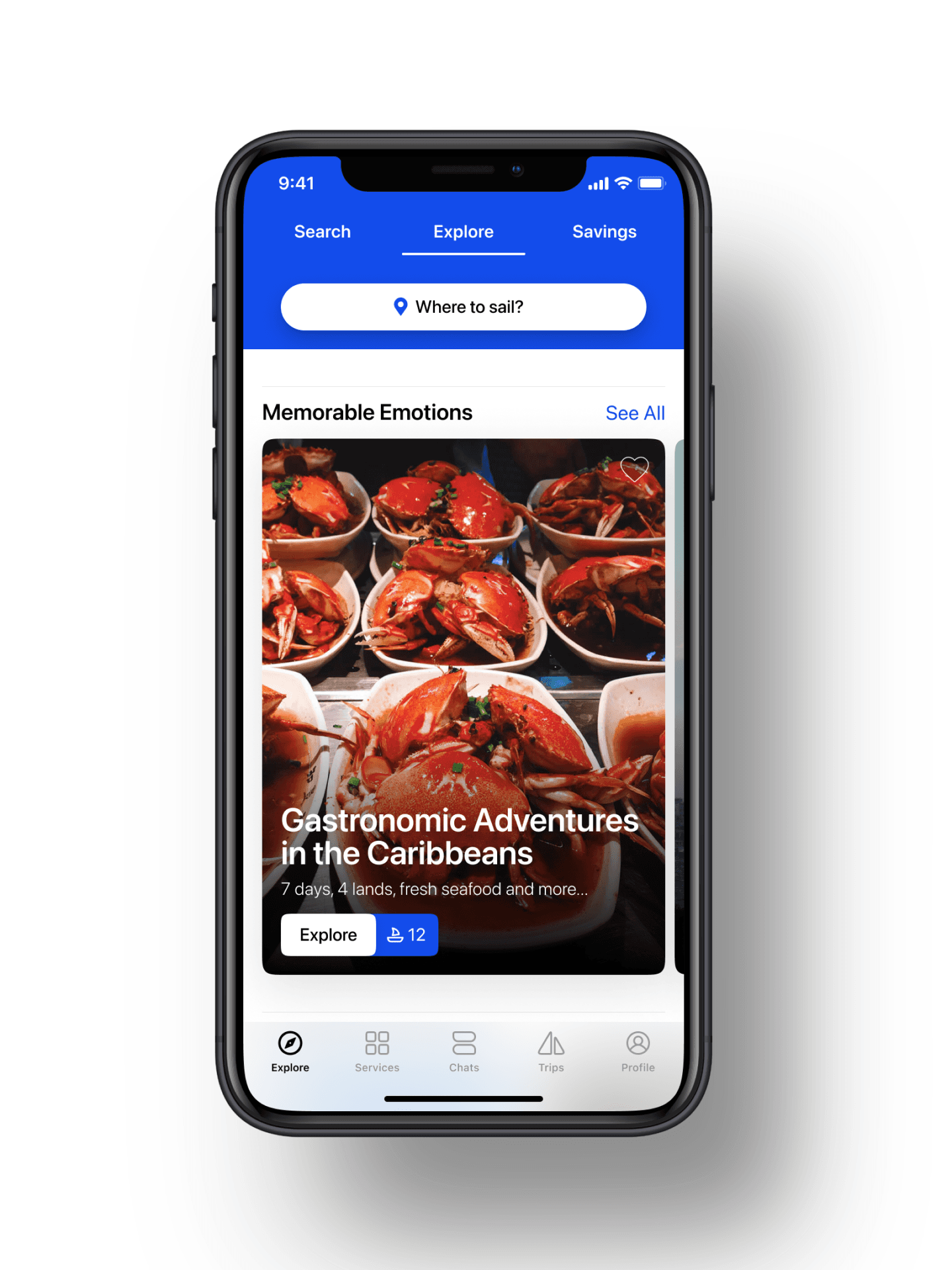 Yacht Booking App Home Screen