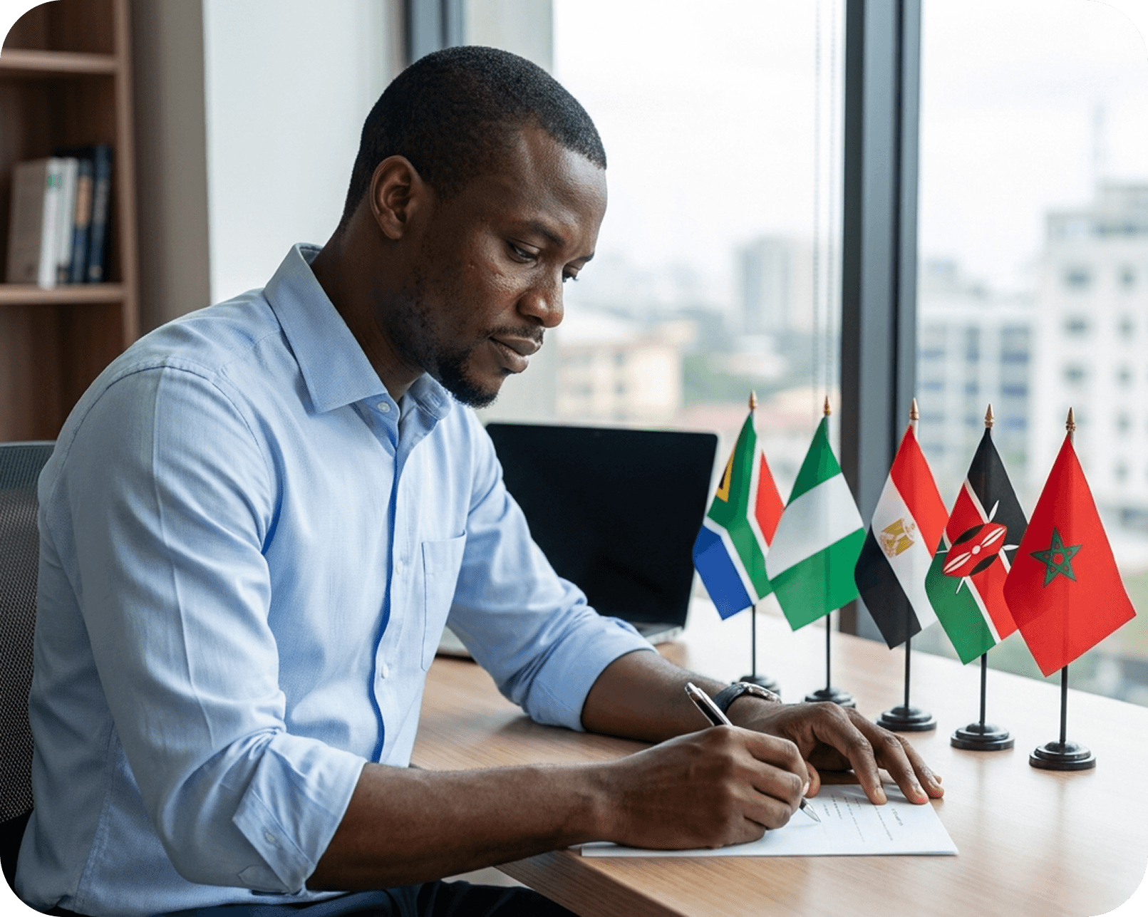 Partner working at a desk