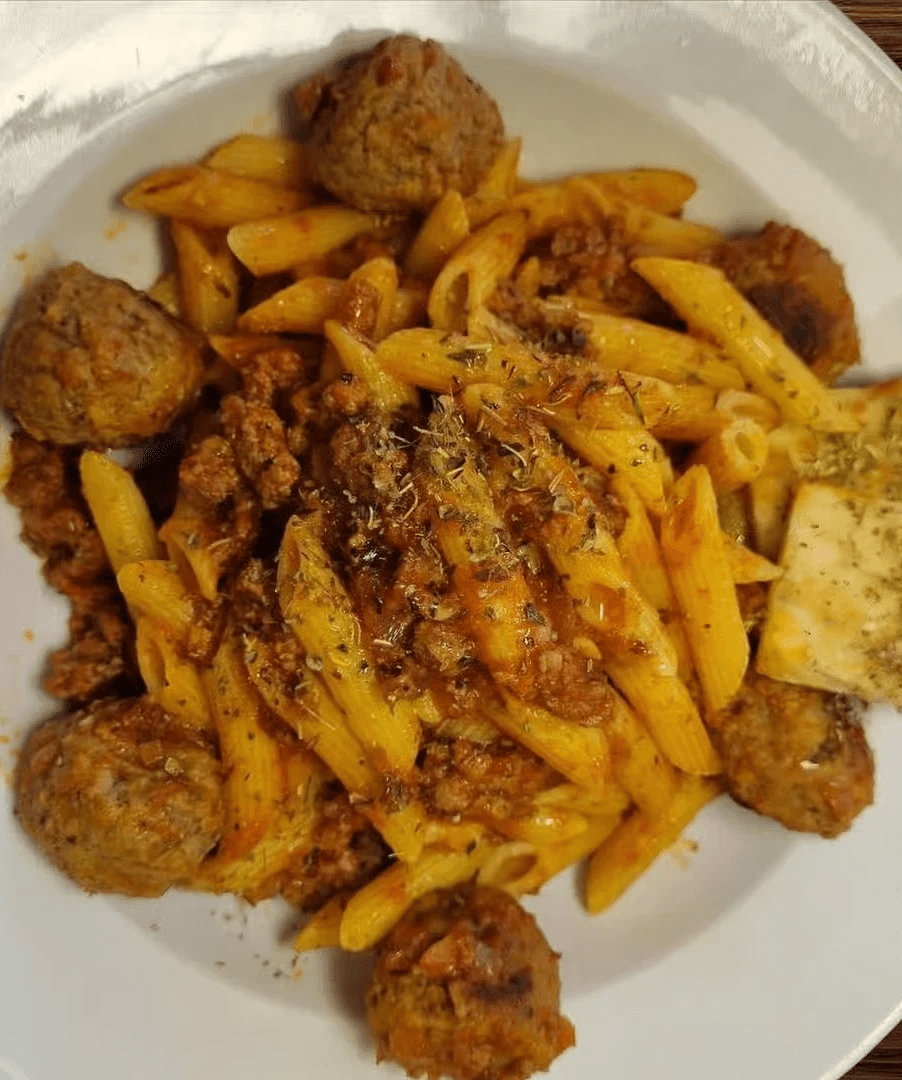 Beef Meatballs Pasta Bowl