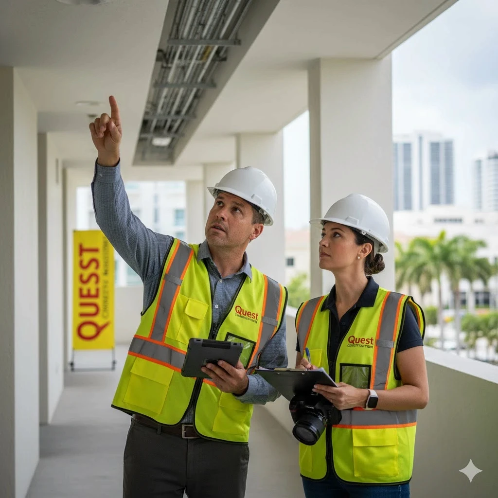 Inspector documenting building components