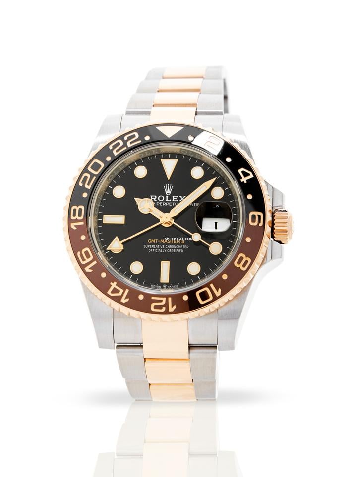 Buy ROLEX GMT-Master II Steel & Rose Gold Root beer with black with everose gold markers and hands dial — photo 3