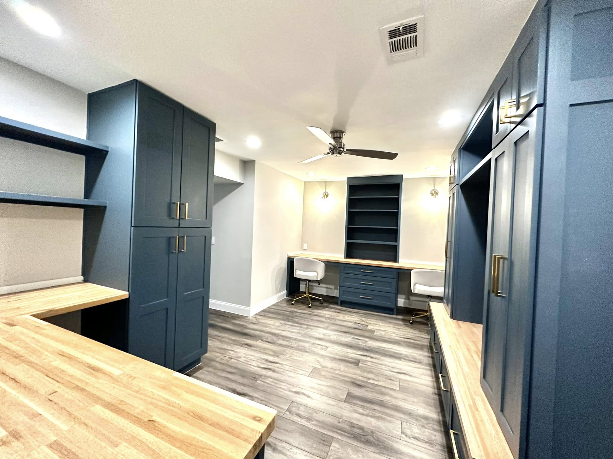 A whole office with a study and home office setup