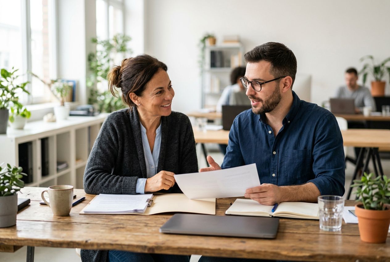 Manager et secrétaire travaillant ensemble, continuité de service assurée