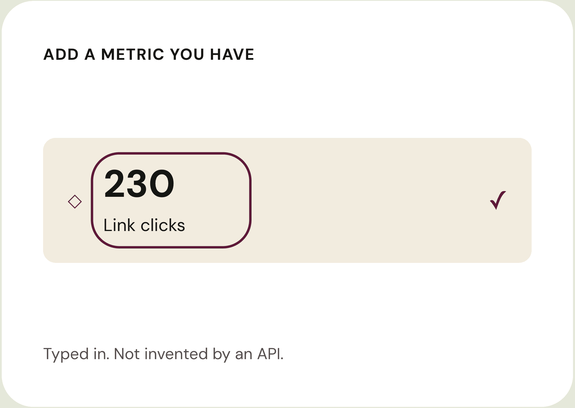 Custom link-click metric panel