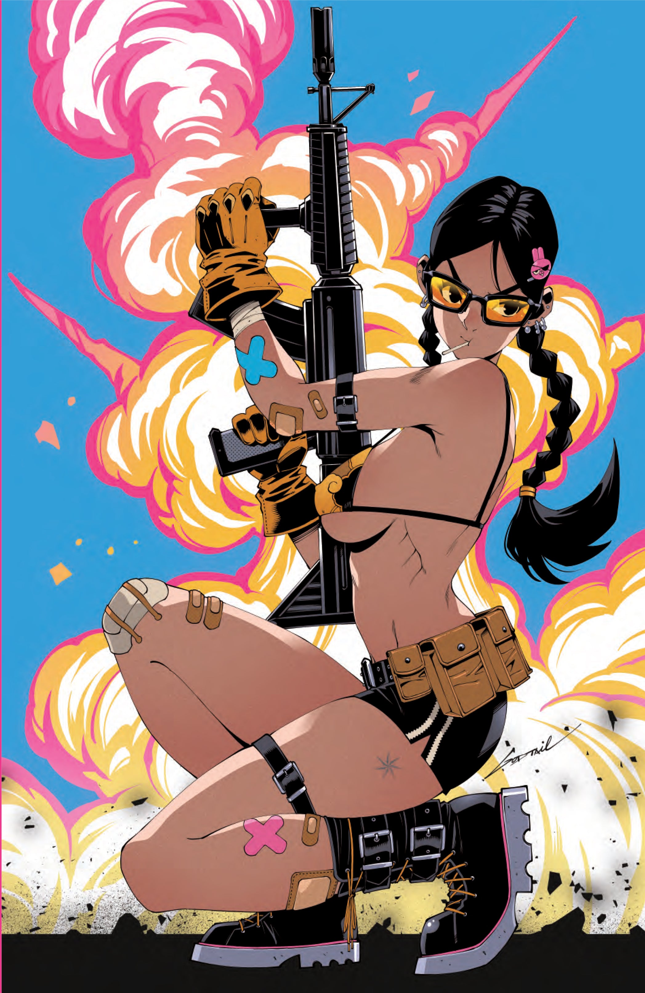 Gun Honey #2 Godtail HeroesCon Exclusive Virgin Variant front cover by Big Dex Comics