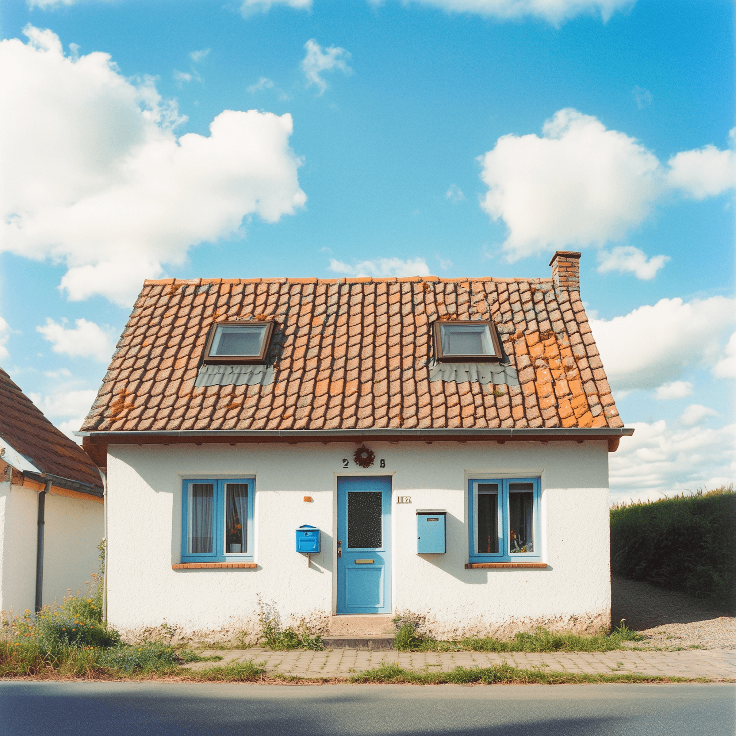 Cottage with a terracotta tiled roof