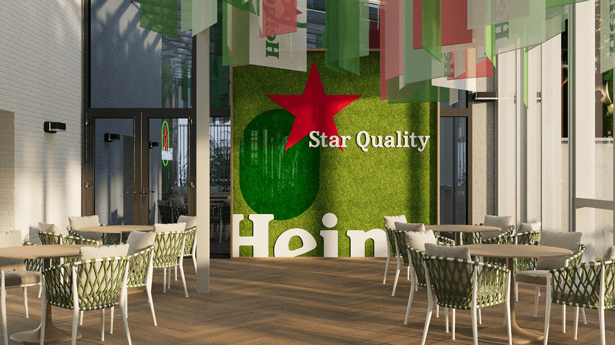 Indoor brand zone concept for Heineken UAE activation, developed and visualized by our team
