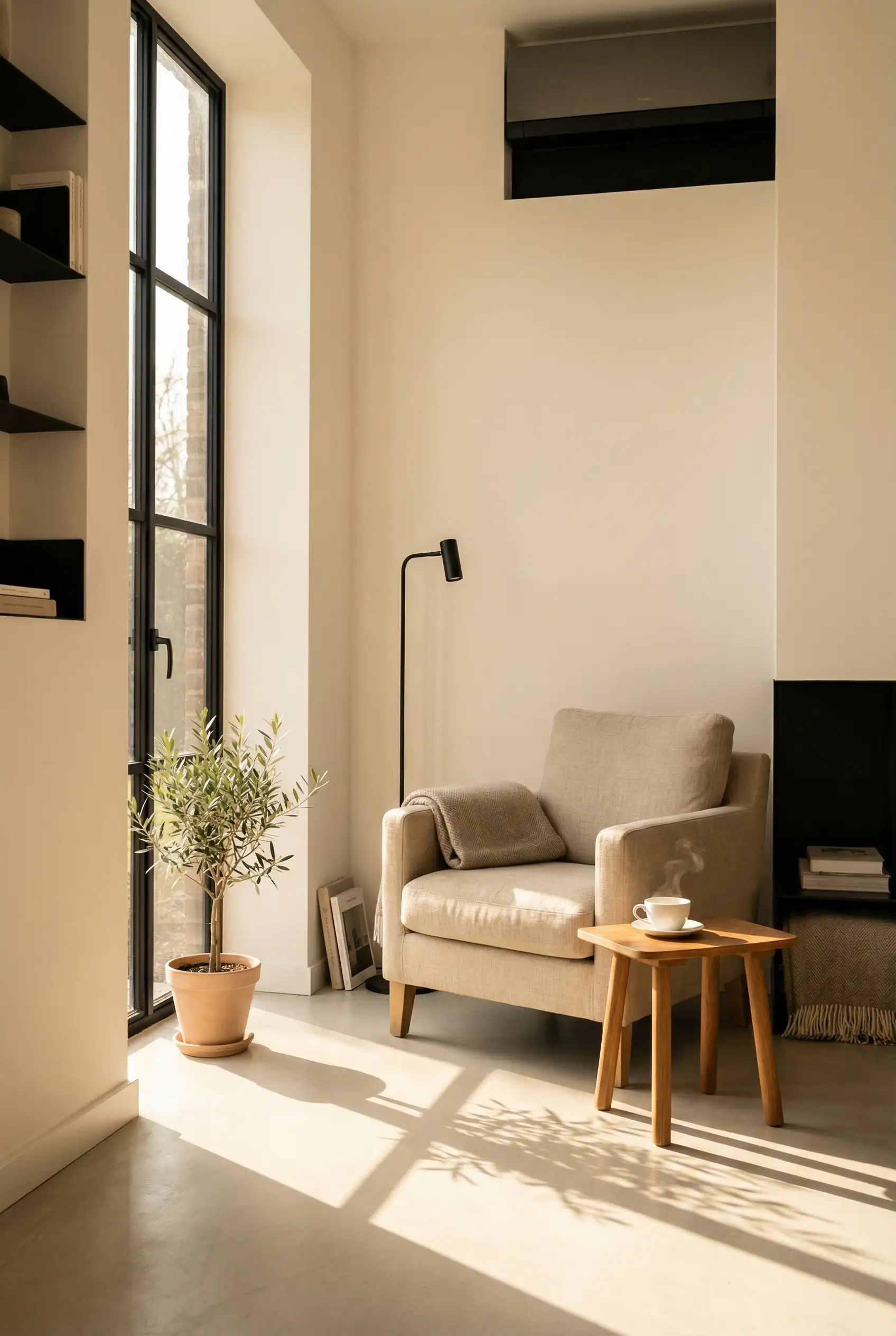 modern house in snowy landscape