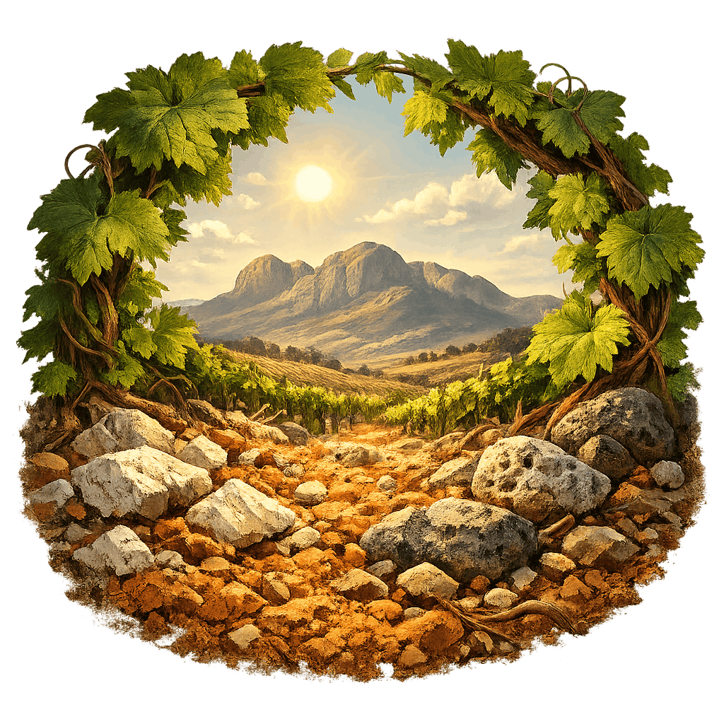 Detailed graphic of the Sannio wine region.