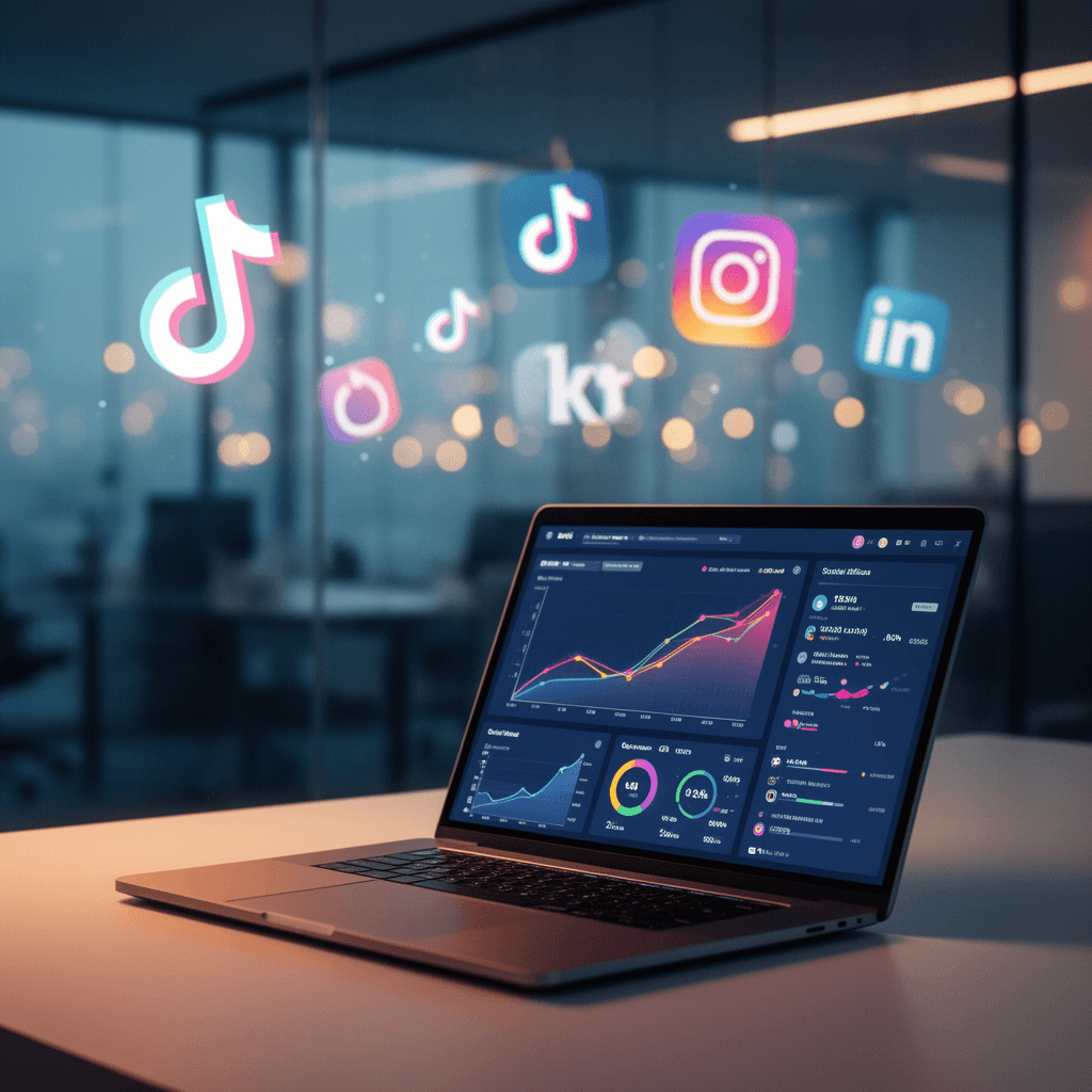 Estatísticas de redes sociais 2026 e análise de dados de marketing digital em um ambiente corporativo moderno