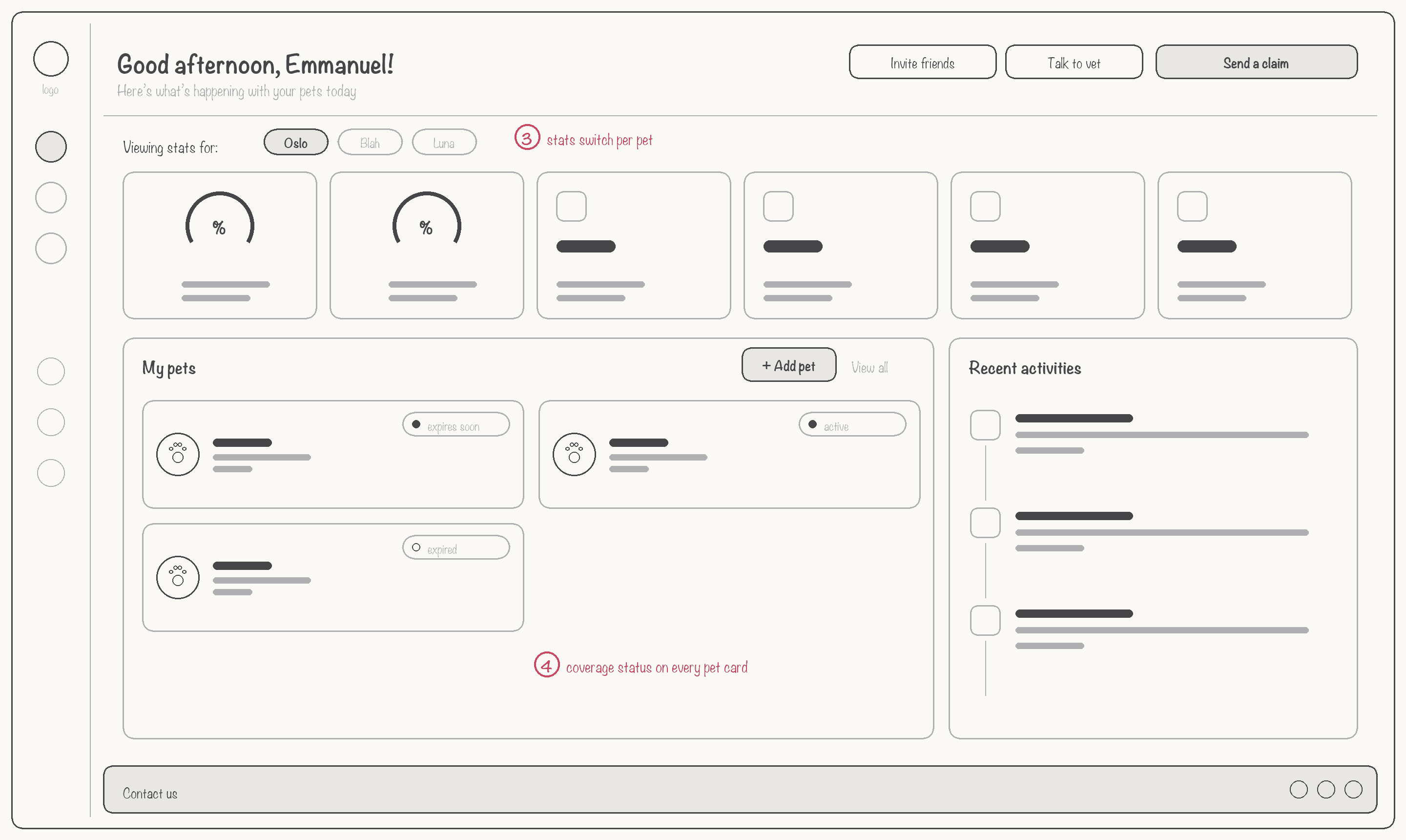 Lo-fi wireframe — Home