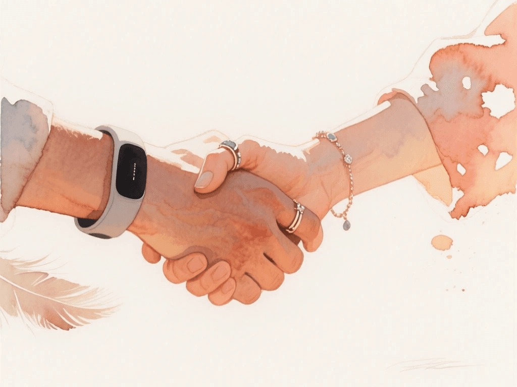 A handshake between a physiotherapist and his patient.